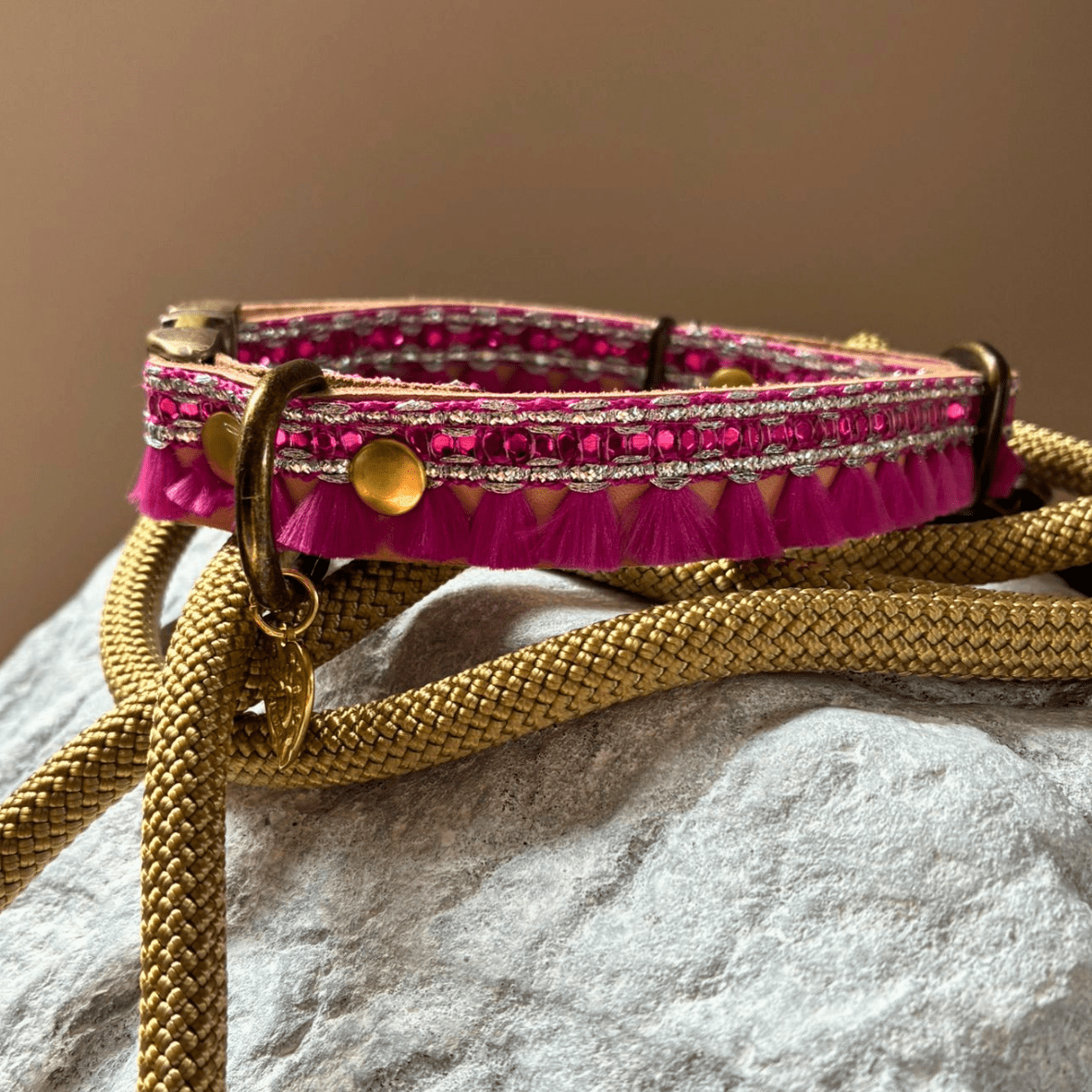 Lerenhalsband Happy fuchsia - LIMITED EDITION - Afbeelding 3