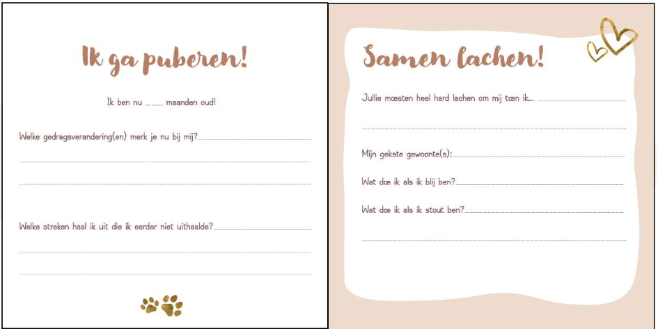 Puppy Boek - Mijn eerste hondenjaar (invulboek) - Afbeelding 4