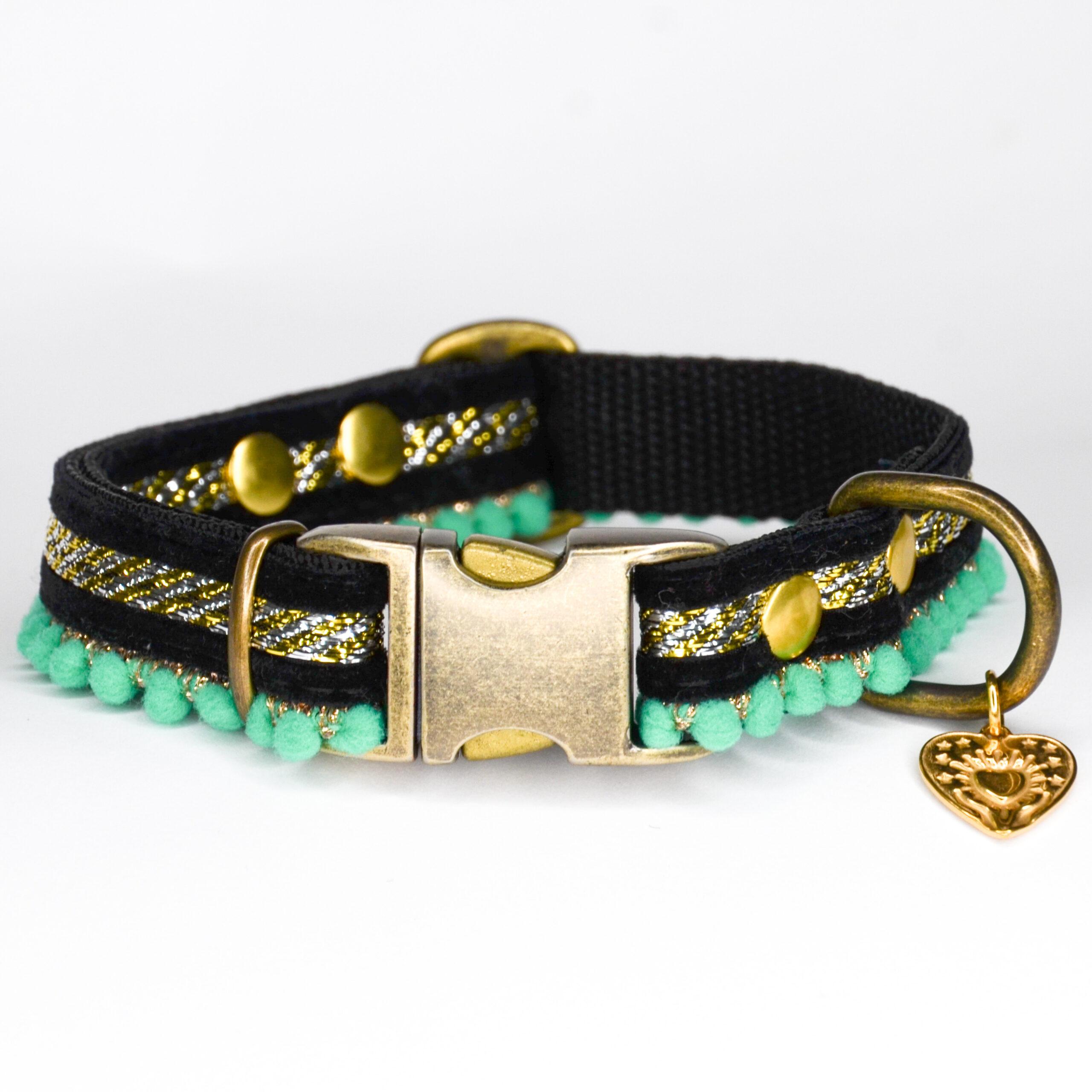 Halsband Fancy pompon groen