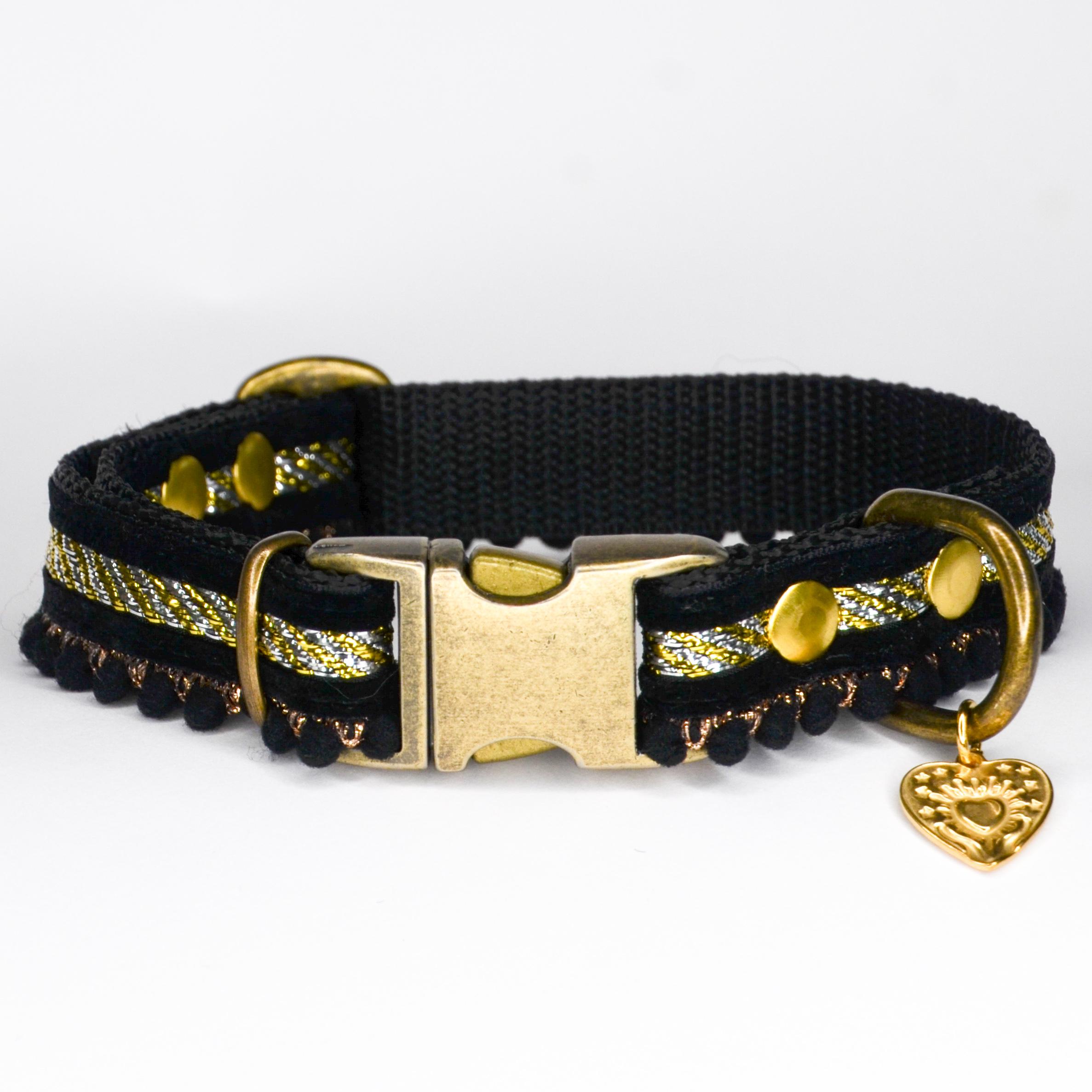 Halsband Fancy pompon zwart