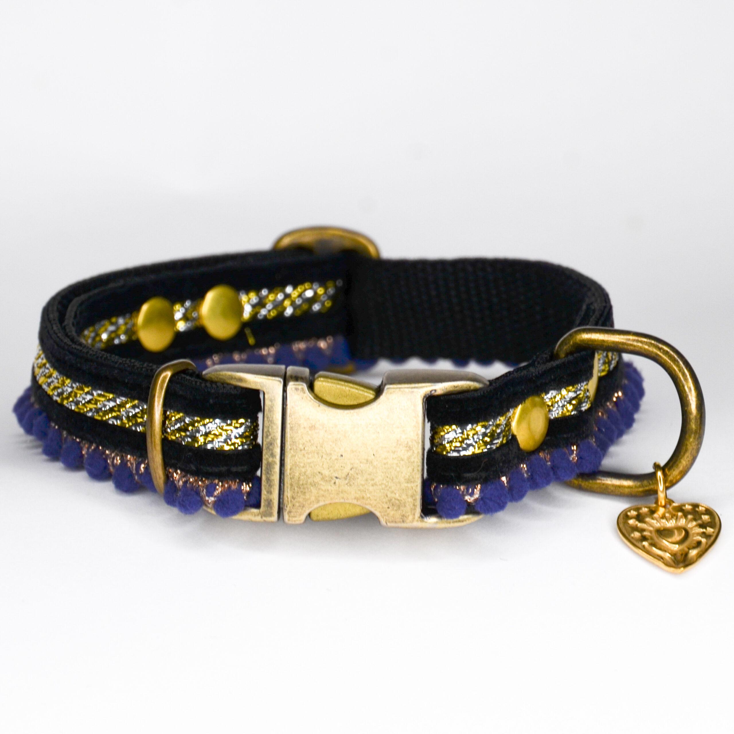 Halsband Fancy pompon paars