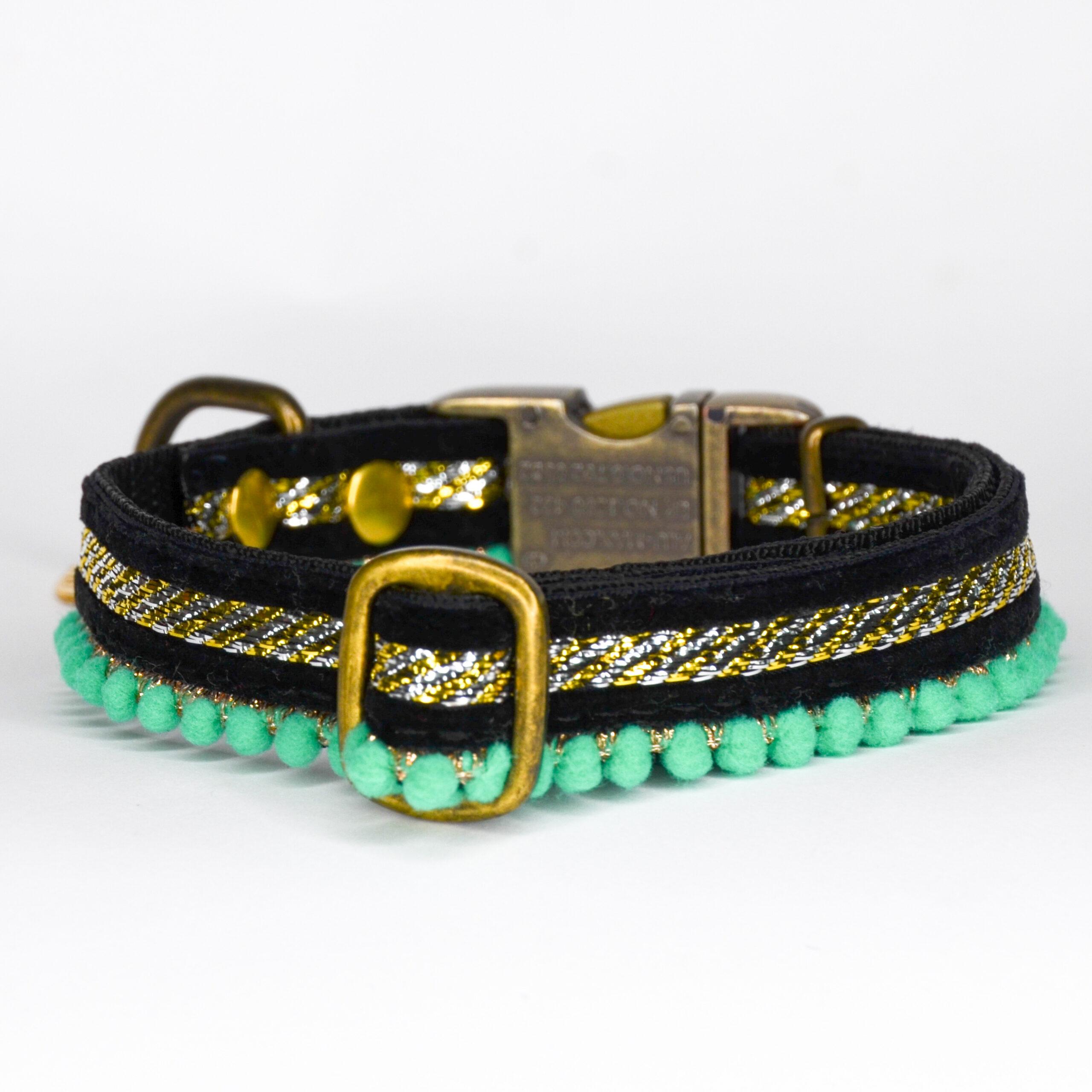 Halsband Fancy pompon groen - Afbeelding 4